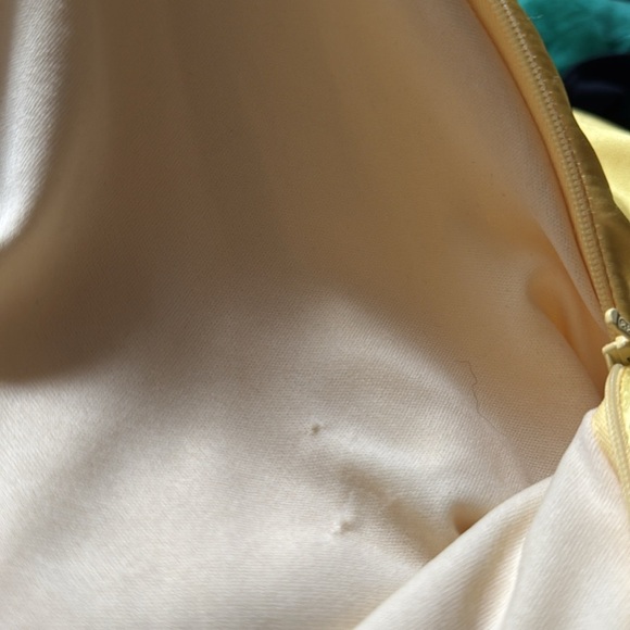 Jessica McClintock for Gunners Sax yellow halter crossed back satin long dress 3 - Picture 9 of 9